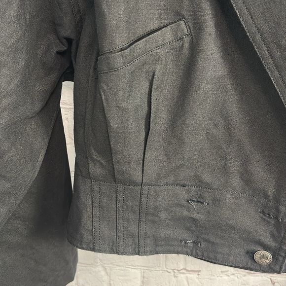Vtg y2k My Pantalon cropped jacket charcoal double breasted pockets size 11/12 - Picture 4 of 10